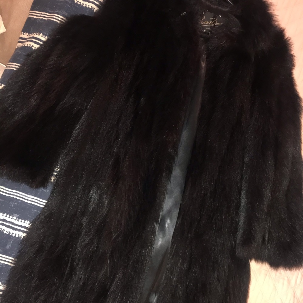 Vintage Rason & Dows Real black bear fur coat